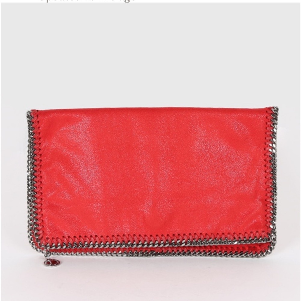 Stella McCartney Falabella Flap Clutch Shaggy Deer Red